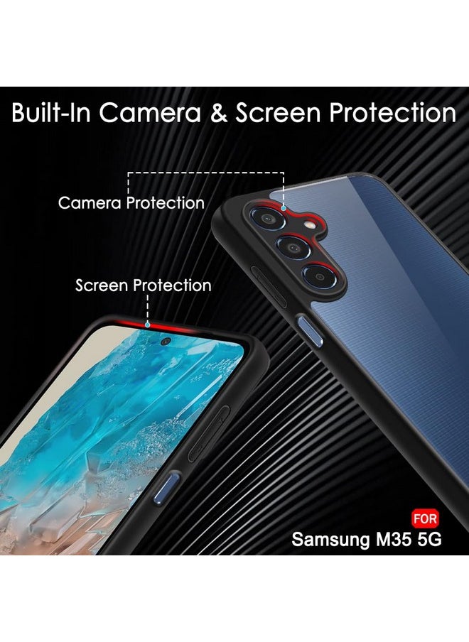 ذا جيفت كارت جراب خلفي مقاوم للصدمات Ultra-Hybrid من TheGiftKart لهاتف Samsung Galaxy M35 5G | حماية للكاميرا | جراب خلفي صلب لهاتف Samsung Galaxy M35 5G (PC & TPU، ظهر شفاف للغاية، جوانب سوداء)  - Image 4