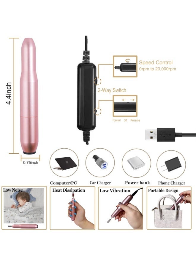 Arabest Upgrad 116 PCS Portable Electric Nail Drill Polish File Kit with 120W UV LED Nail Lamp Gel Manicure Dryer Lamp,Acrylic Nails Gel Polishing Shape Tools Supplies Set,Manicure Pedicure Nail Files DIY - Image 3