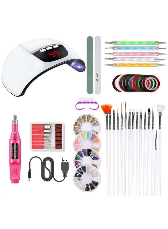 Arabest Upgrad 116 PCS Portable Electric Nail Drill Polish File Kit with 120W UV LED Nail Lamp Gel Manicure Dryer Lamp,Acrylic Nails Gel Polishing Shape Tools Supplies Set,Manicure Pedicure Nail Files DIY - Image 1