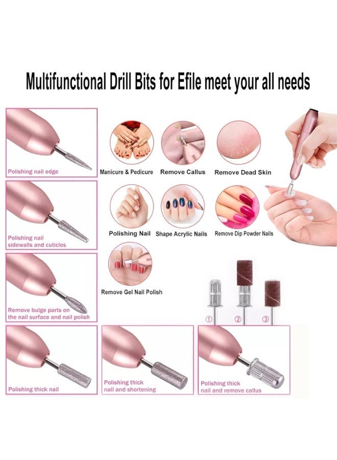 Arabest Upgrad 116 PCS Portable Electric Nail Drill Polish File Kit with 120W UV LED Nail Lamp Gel Manicure Dryer Lamp,Acrylic Nails Gel Polishing Shape Tools Supplies Set,Manicure Pedicure Nail Files DIY - Image 4