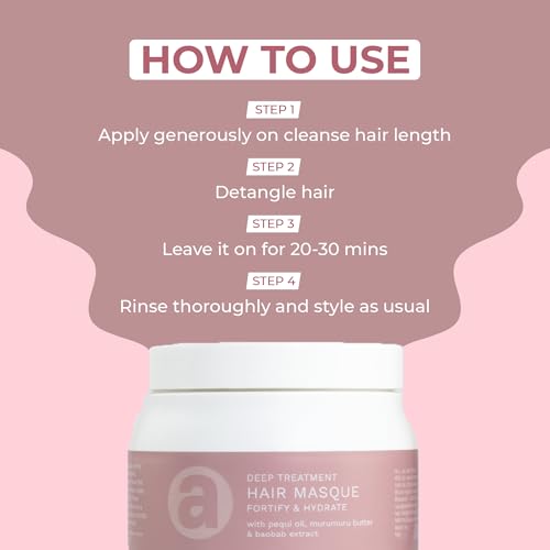 Ashba Botanics Deep Conditioning Hair Mask For Dry & Frizzy Hair|Hydrating Masque For Curly,Wavy,& Straight Hair|With Murumuru,Shea Butter,Baobab Protein,& Pequi Oil|Silicone Free - 237 ml,280 grams - Image 5