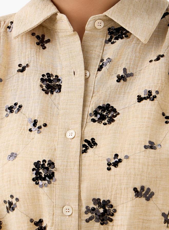 Splash FAV Belted Shirt with Sequins - Image 4