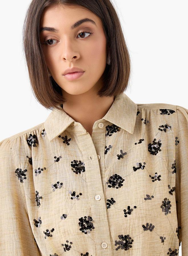 Splash FAV Belted Shirt with Sequins - Image 5