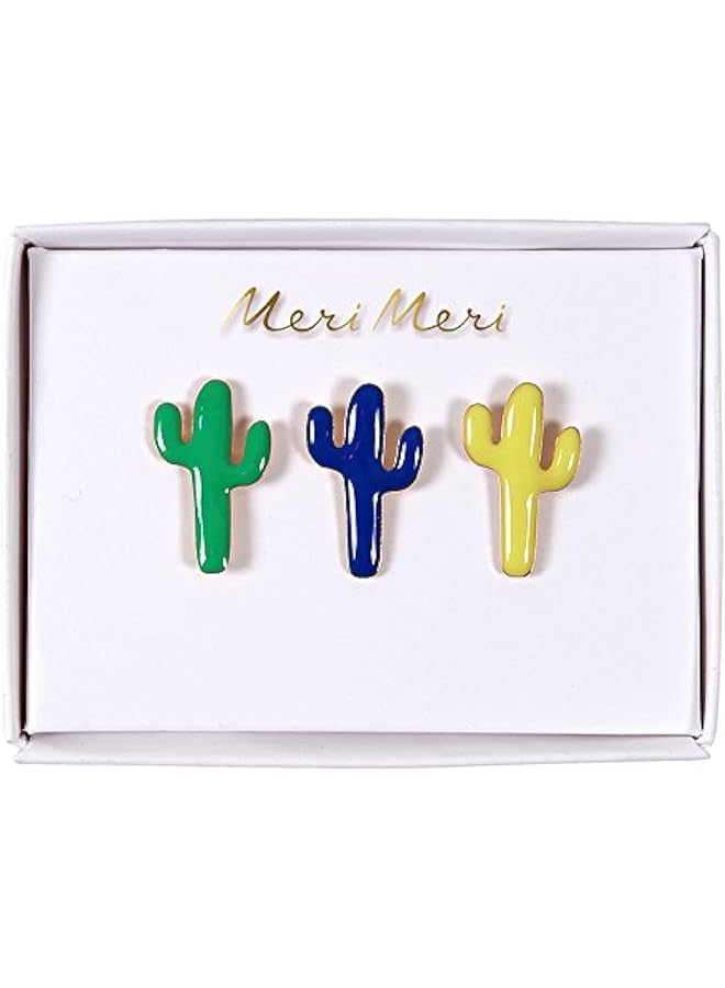 Meri Meri Cactus Enamel Pin Badge Set (Pack of 3) - Image 1