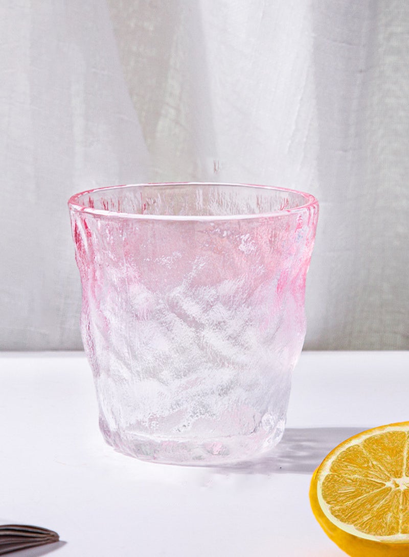 6-Piece Pink Textured Glass Drinking Cups – 280ML Each, Premium Decorative Glassware For Coffee，Water, Juice & Beverages - Image 3