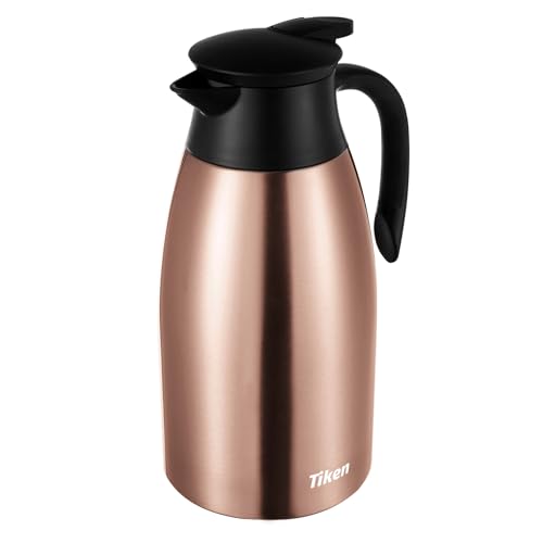 Tiken 68 Oz Thermal Coffee Carafe, Stainless Steel Insulated Vacuum Coffee Carafes For Keeping Hot, 2 Liter Beverage Dispenser (Copper) - Image 1