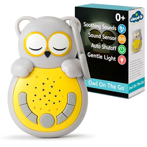 Cloud b Travel Comforting Sound Machine w/Calming Light | 4 White Noise and 4 Lullabies | Re-Activating Smart Sensor | Sweet Dreamz On The Go™ - Owl - Image 1