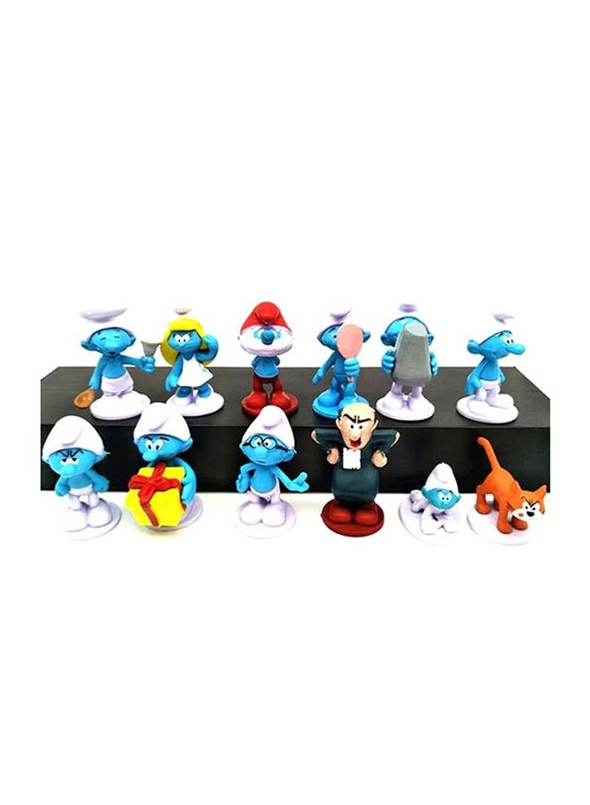 12-Piece Cute Smurfs Action Figure Set Sturdy And Durable Multicolored 10x5x5cm - Image 1