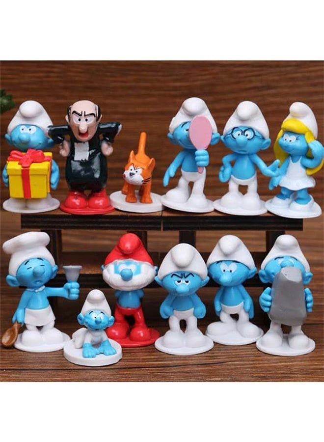 12-Piece Cute Smurfs Action Figure Set Sturdy And Durable Multicolored 10x5x5cm - Image 3