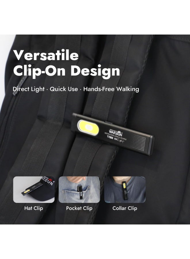 T7 EDC Flashlight, Compact Multi-Mode Pocket LED Flashlight, USB-C Rechargeable, IPX4, Dual Material, Red/Blue Strobe - Image 5