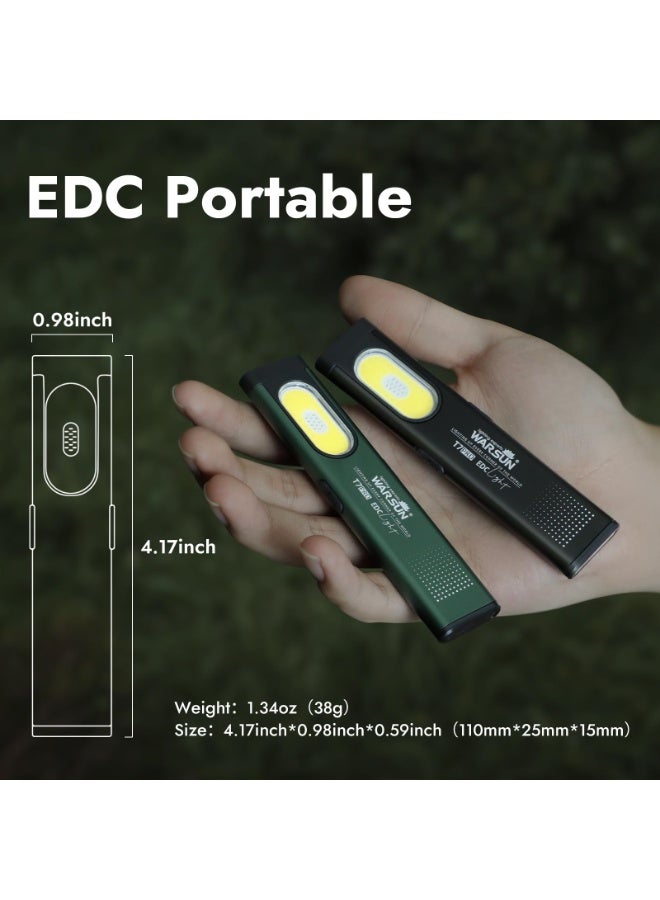T7 EDC Flashlight, Compact Multi-Mode Pocket LED Flashlight, USB-C Rechargeable, IPX4, Dual Material, Red/Blue Strobe - Image 2