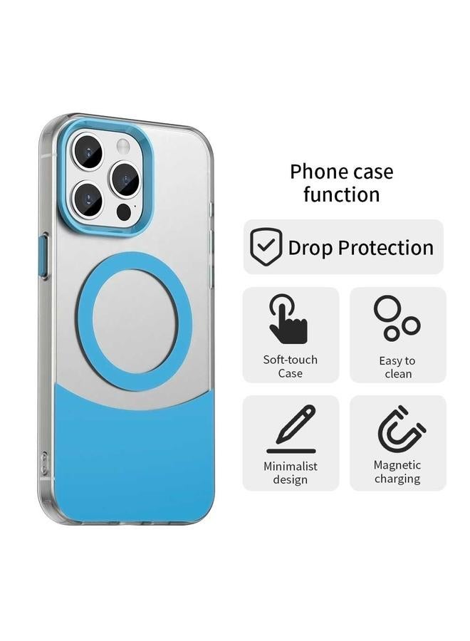 erorex Case For iPhone 15 Pro Color Blocking Series MagSafe Magnetic PC Hybrid TPU Phone Case - Image 2