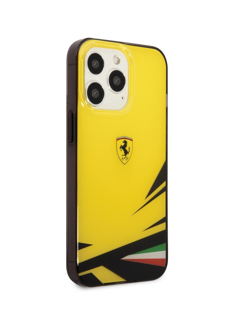 Ferrari iPhone 14 Pro Max Case PC/TPU Back Cover with Double Layer Print / Lifted Ring Case / Double Layer Grass Print / Slim Profile / Easy Snap-On / Drop & Bumper Protection - Yellow - Image 3
