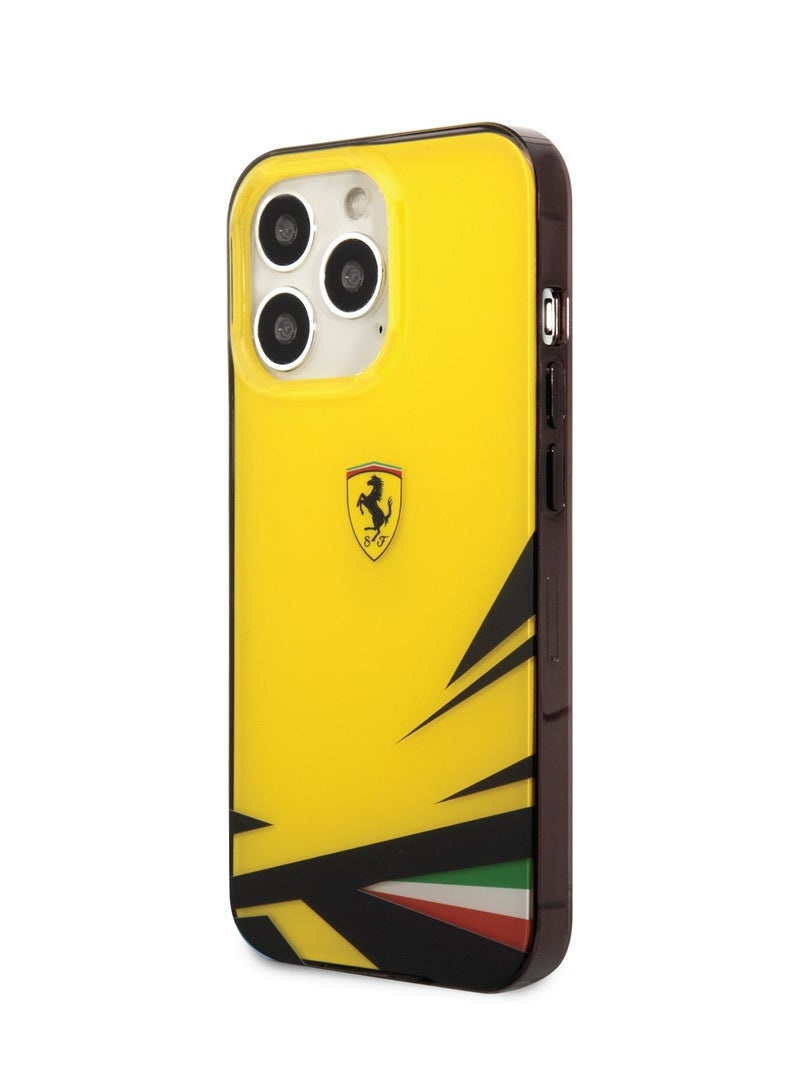 Ferrari iPhone 14 Pro Max Case PC/TPU Back Cover with Double Layer Print / Lifted Ring Case / Double Layer Grass Print / Slim Profile / Easy Snap-On / Drop & Bumper Protection - Yellow - Image 5
