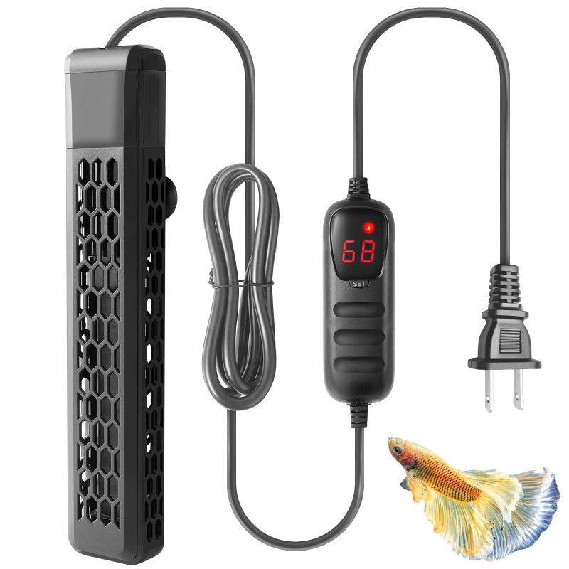 HITOP Aquarium PTC Heater with Controller: 200W 300W 400W Digital Heater for Fish Tank and Turtle Tank 40-100Gallon, with Protective Cover - Image 1