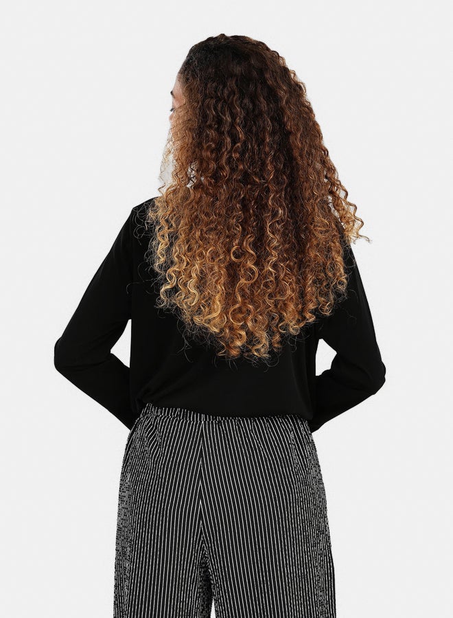 Carina Black Blouse with Bell Sleeves - Image 3
