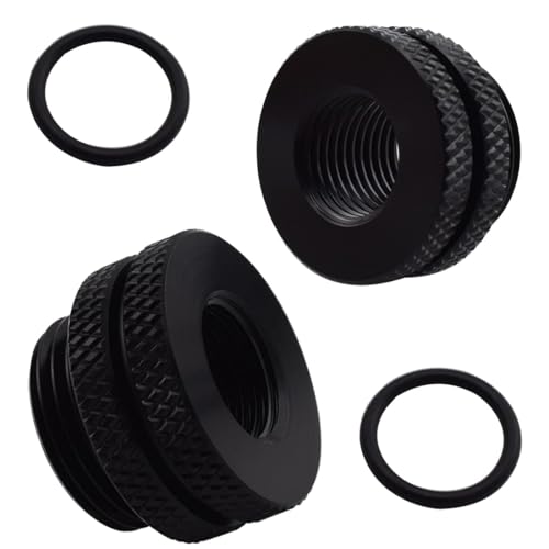 MARRTEUM G1/4" Pass-Through Fittings Extender Connector with Sealed O-Ring for Computer Water Cooling System, Black, 2 Pack - Image 4