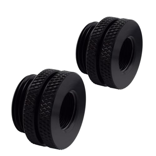 MARRTEUM G1/4" Pass-Through Fittings Extender Connector with Sealed O-Ring for Computer Water Cooling System, Black, 2 Pack - Image 1