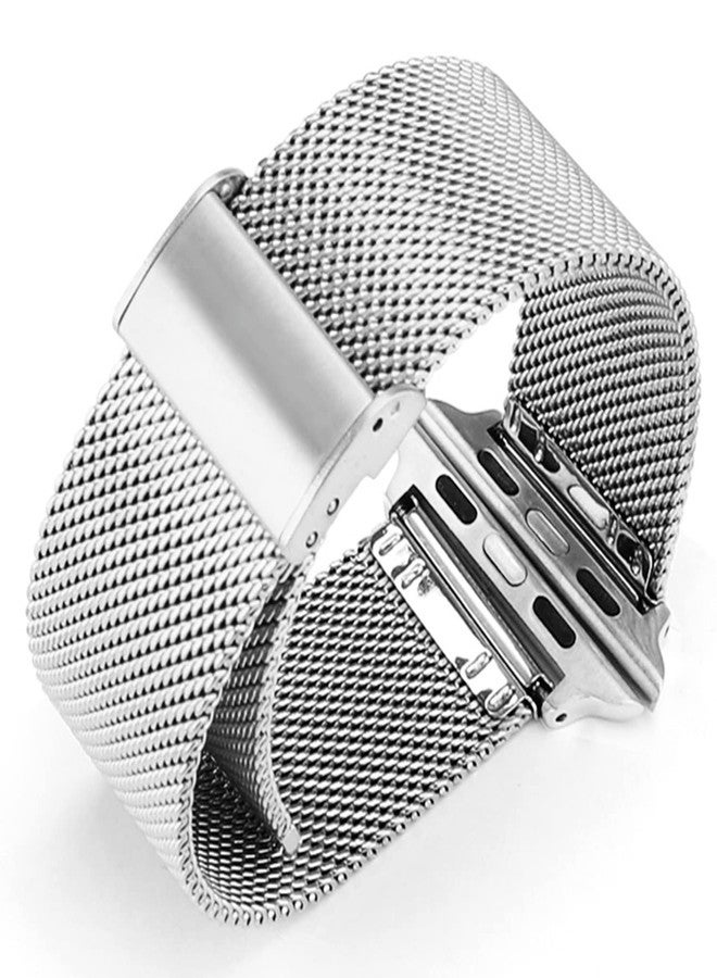 DEALELE Strap Compatible with Apple Watch 49mm 46mm 42mm 45mm 41mm 44mm 40mm 38mm, Stainless Steel Metal Mesh Replacement Bands for iWatch Series 10/9 / 8/7 / 6/5 / 4/3 / SE/Ultra Women Men, - Image 2