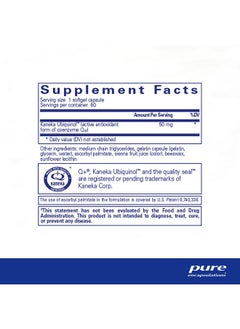 بيور إنكابسيليشن Pure Encapsulations Ubiquinol-QH 50 mg | الشكل النشط من CoQ10 لدعم صحة المناعة والطاقة الخلوية وصحة القلب والأوعية الدموية* | 60 كبسولة هلامية  - Image 2
