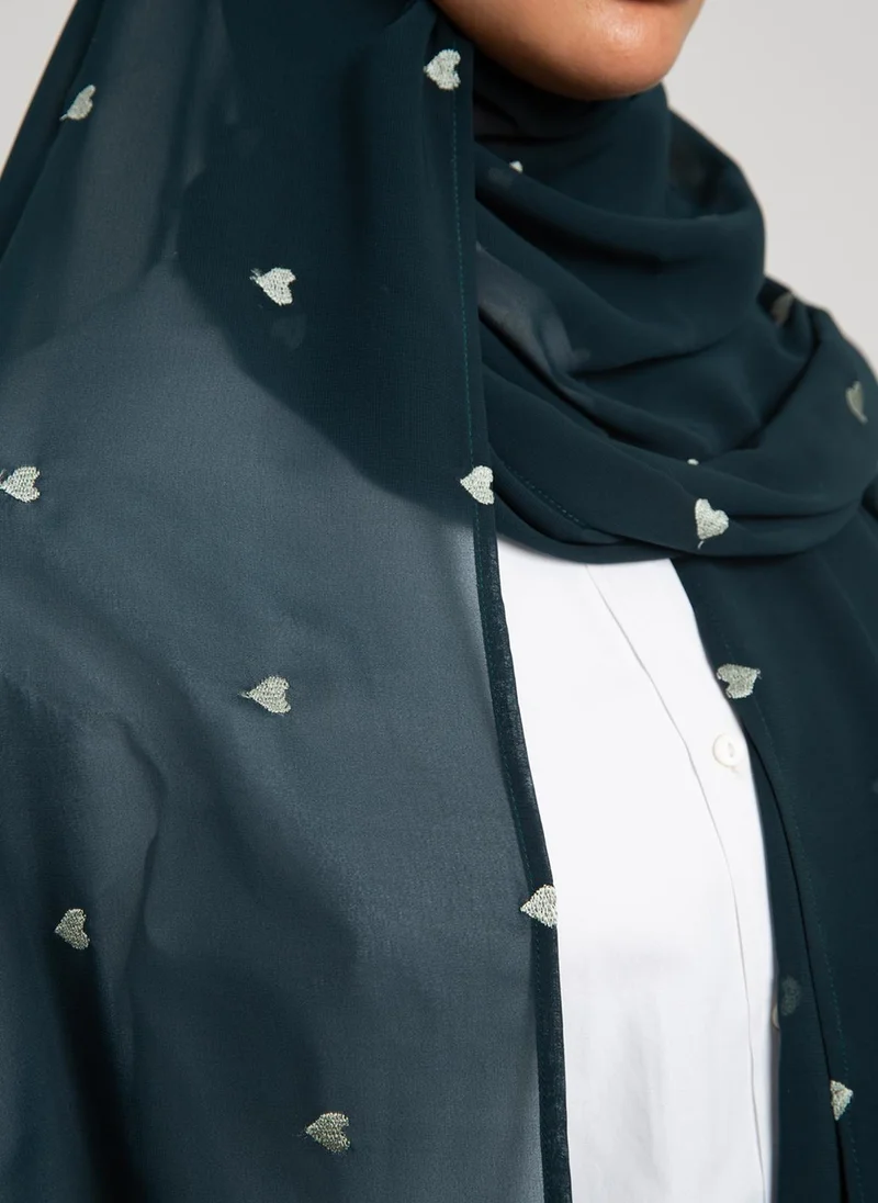 Kaafmeem Dark Green Hearts Laser Tarha
