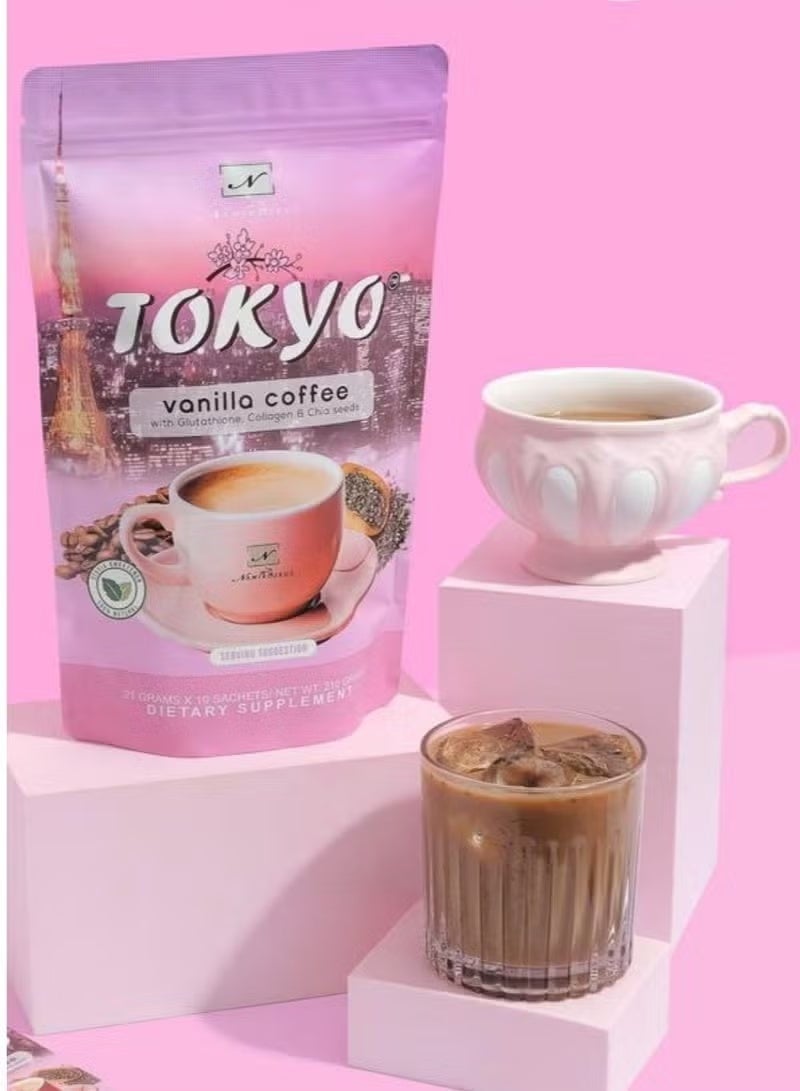 NAMIROSEUS Tokyo vanilla coffee with glutathione, collagen and chia seeds - Image 1