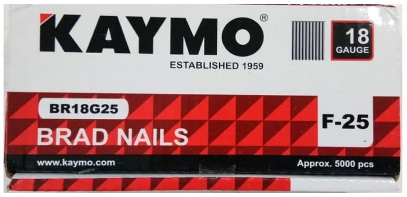 Kaymo F-25 18 Gauge Brad Nails F-25mm, Galvanized Finish Nails, (5000 Pieces) - Image 2