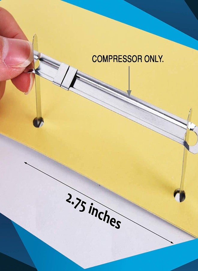 OLYMPX 100 Pcs of Prong Paper Fastener Compressors for Standard 2-Hole Punch, Works with 1 Inch - 3.5 Inch Capacity, 2.75 Inch Center for Paper Fastener Prong Bases, 100 per Box - Image 3