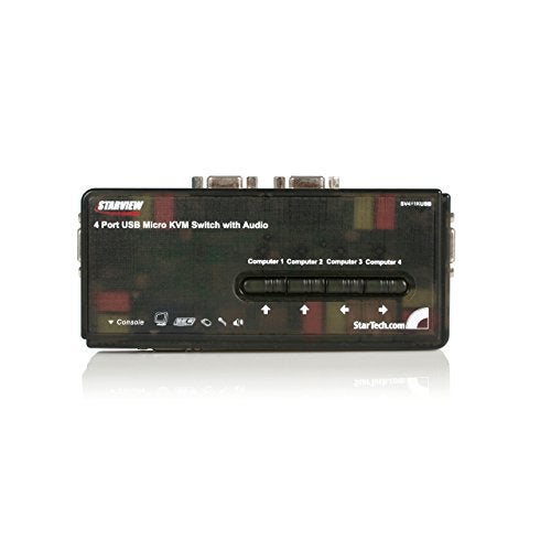 StarTech.com 4 Port USB KVM Switch Kit with Cables and Audio - Black (SV411KUSB) - Image 1