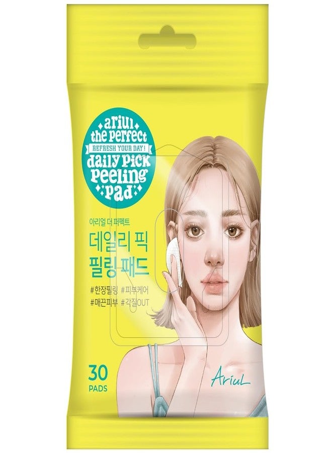 Ariul Perfect Daily Pick Peeling Pad (30 Sheets) Korean Exfoliating Toner Pads with AHA BHA, Green Tea & Cica, Clear Pores, Removes Dead Skin, Smooths Calm Stressed Skin in One Swipe, Low pH Daily Face Cleansing Pad - Image 1