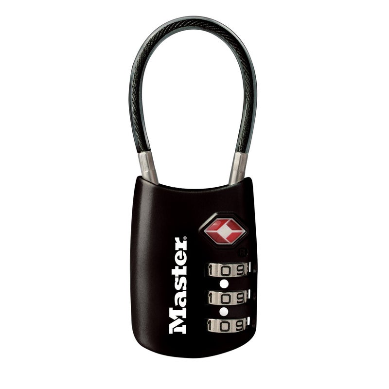 Master Lock Master Lock Black Set Your Own Combination TSA Approved Luggage Lock, Travel Lock for Backpacks, Suitcases, or Zippers, 4688D  - Image 1