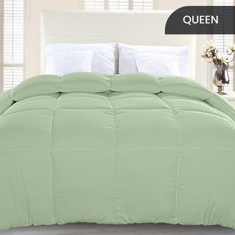 Utopia Bedding Comforter Duvet Insert, Quilted Comforter with Corner Tabs, Box Stitched Down Alternative Comforters Queen Size (Sage Green) - Image 2