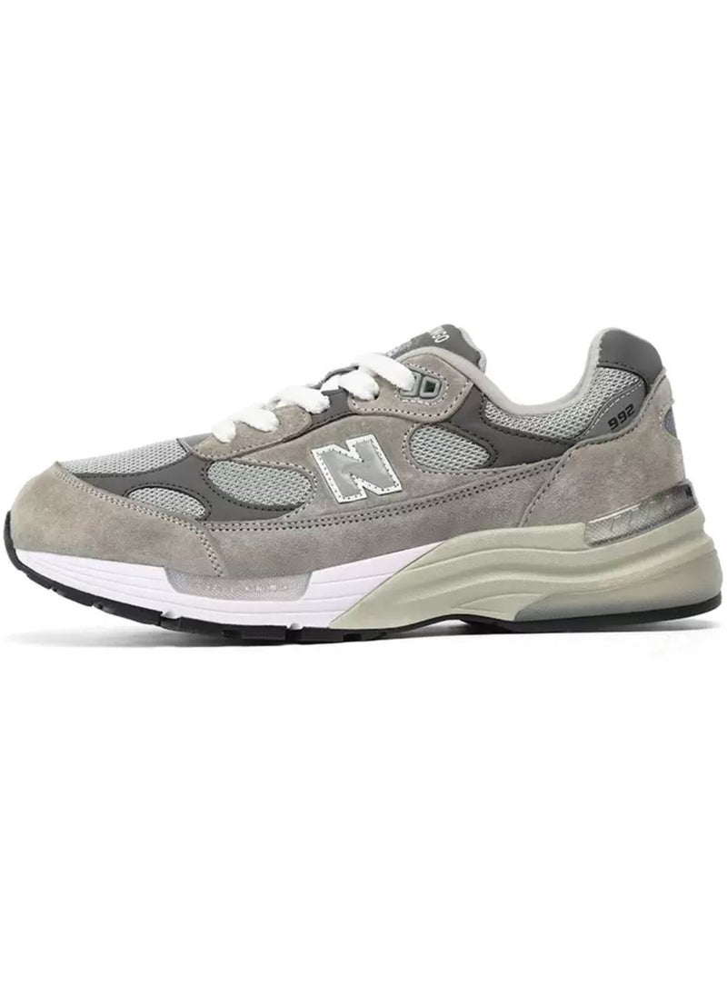 نيو بالانس نيو بيرن 992 أحذية رياضية عارضة أبيض رمادي  - Image 1