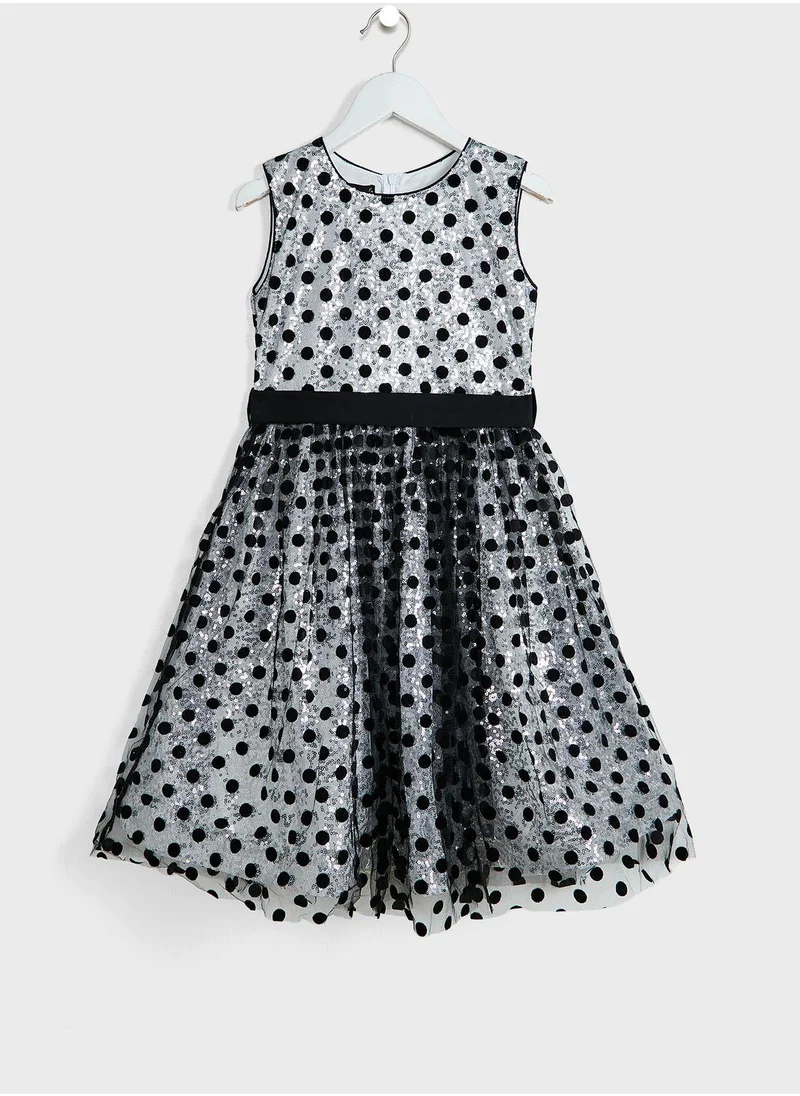 Little Golden Apple Little Sequin Detailed Dress