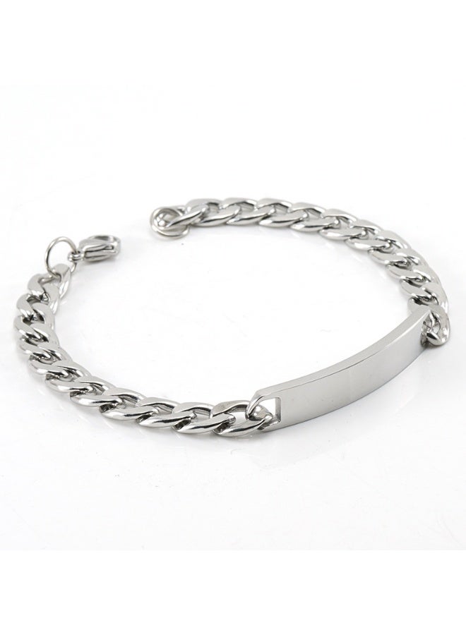 أميتوير سوار هيب هوب عصري للرجال من الفولاذ المقاوم للصدأ | تصميم سلسلة منحنية أنيقة قابلة للتخصيص، عرض 6 مم - Image 1