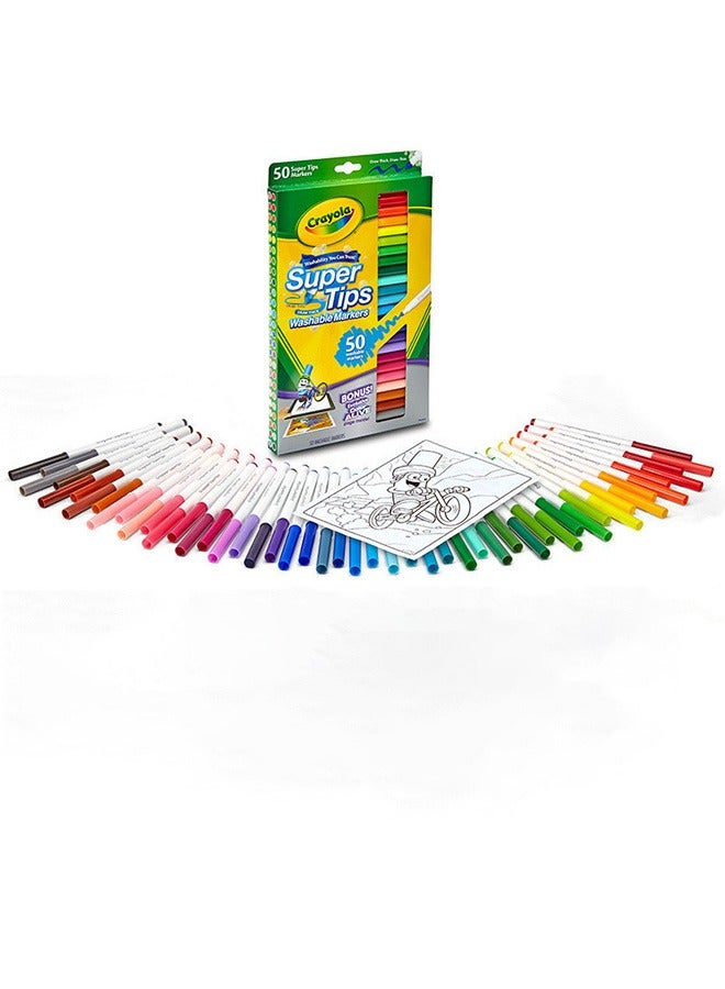 كرايولا 50 لونًا من أقلام الألوان المائية الرفيعة القابلة للغسل - Image 4