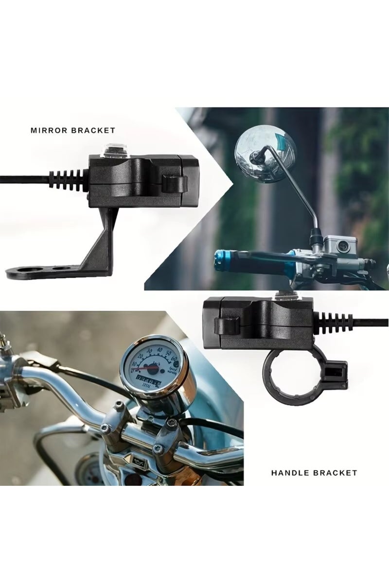 إيروريكس قطعة واحدة من محول شاحن دراجة نارية بمنفذي USB مزدوجين 9-12 فولت، مقاوم للماء، يُركّب على مقود الدراجة النارية... - Image 5