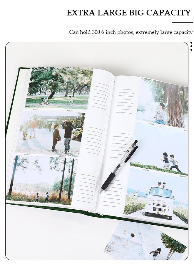 DUNISO Photo Picture Album 6 Inches 300 Photos,Small Capacity Premium Leather Cover Wedding Family Photo Albums Holds 300 Horizontal Photos, Extra Large Picture Capacity Albums Photo Book for Family and Wedding - Image 4