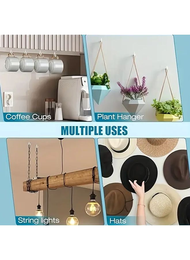 70 Pcs Black Ceiling Screw Hooks Non Slip Vinyl Coated For Hanging Outdoor String Lights Plants - Image 5