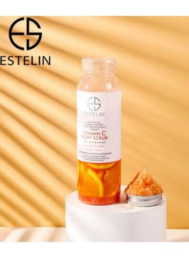 ESTELIN Brightening Smoothing Exfoliating Dead Sea Salt Vitamin C Body Scrub 200g