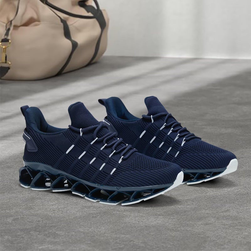 Kapsen Mens Slip On Walking Shoes Blade Non Slip Tennis Running Shoes Lightweight Workout Breathable Mesh Fashion Sneakers Blue - Image 3