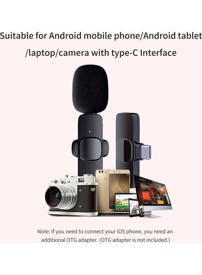 360 Mini Wireless Lavalier Microphone Black - Image 4