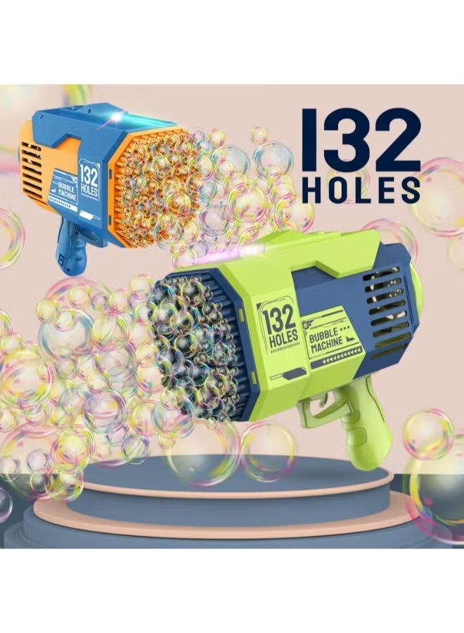 132 Holes Bubble Blower – Automatic Bubble Machine with Colorful Lights and Bubble Solution | Fun Outdoor Toy for Kids - Image 5