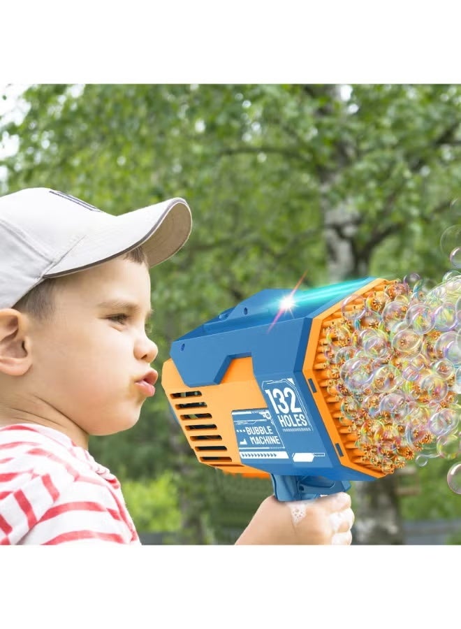 132 Holes Bubble Blower – Automatic Bubble Machine with Colorful Lights and Bubble Solution | Fun Outdoor Toy for Kids - Image 4