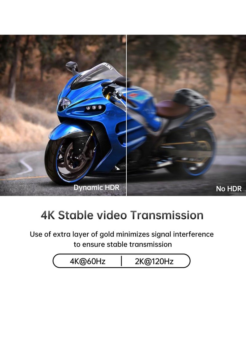 Generic - DP to HDMI Adapter HDR 4K@60Hz Gold Plated Displayport 1.4 to HDMI Adapter Male to Female Support 4K@60Hz 2K@120Hz 1080P@144Hz Compatible with PC Laptop Eyefinity Multi Display Driver Free - Image 1