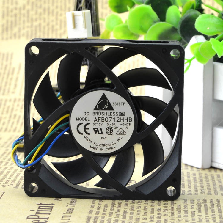 مبرد معالج CPU AMD أصلي من델تا AFB0712HHB 0.45A ومروحة كرة لولبية برقم فتح 7015 4-Pin PWM