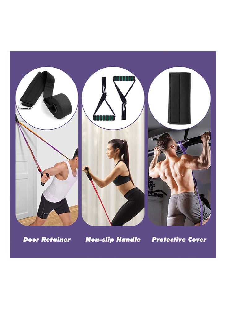 meayul Strength Training Resistance Band 11Pcs, Resistance Bands with Door Anchor, Handles, Protective Cover, Carrying Bag and Training Instructions, Pull-Up Bands for Shape Body, Stretching, Yoga, Pull-Ups, Strength Training, Pro Workout Equipment - Image 4