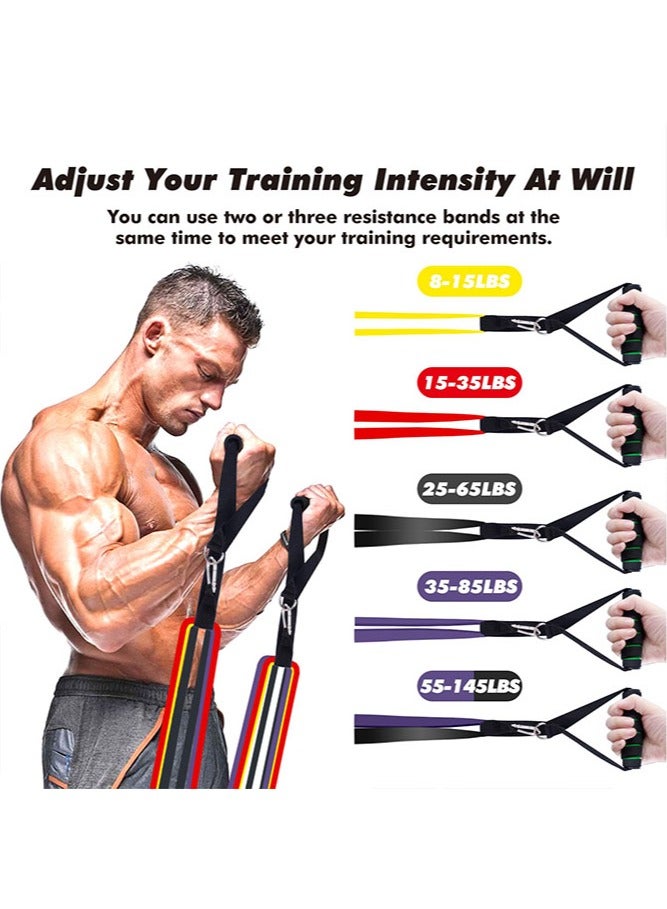 meayul Strength Training Resistance Band 11Pcs, Resistance Bands with Door Anchor, Handles, Protective Cover, Carrying Bag and Training Instructions, Pull-Up Bands for Shape Body, Stretching, Yoga, Pull-Ups, Strength Training, Pro Workout Equipment - Image 5