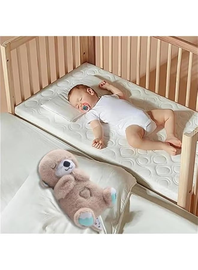 جونيس Breathing Otter Soothe 'N Snuggle Breathing Otter Plush Doll Music Sleep Companion مساعد النوم (بني) - Image 3