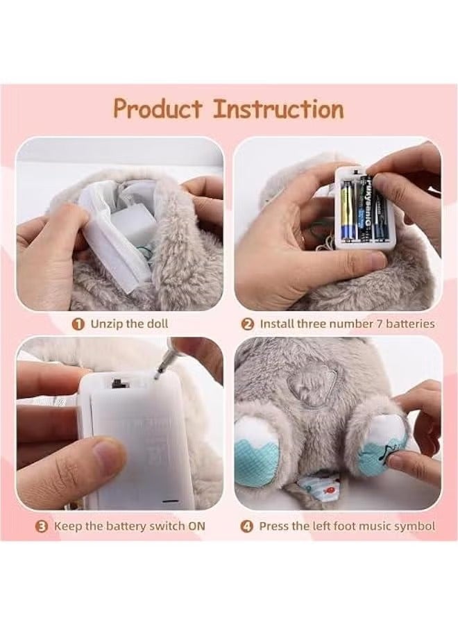 جونيس Breathing Otter Soothe 'N Snuggle Breathing Otter Plush Doll Music Sleep Companion مساعد النوم (بني) - Image 4